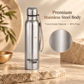 Nelcon Aquaslim Stainless Steel Water Bottle with Strap - Silver - Nelcon
