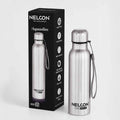 Nelcon Aquaslim Stainless Steel Water Bottle with Strap - Silver - Nelcon