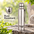 Nelcon Aquaslim Stainless Steel Water Bottle with Strap - Silver - Nelcon