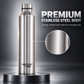Nelcon Dew 1 litre silver stainless steel water bottle