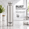 Nelcon Dew 1 litre silver stainless steel water bottle