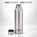 Nelcon Dew 1 litre silver stainless steel water bottle