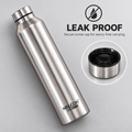 Nelcon Dew 1 litre silver stainless steel water bottle