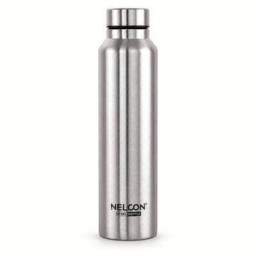 Nelcon Dew 1 litre silver stainless steel water bottle