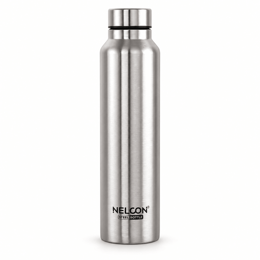 Nelcon Dew Stainless Steel Water Bottle Set of 6 – Silver, 1000ml (1L Each) - NelconIndustries