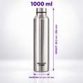 Nelcon Dew 1 litre silver stainless steel water bottle