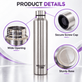 Nelcon Dew 1 litre silver stainless steel water bottle