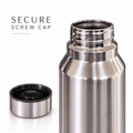 Nelcon Dew 1 litre silver stainless steel water bottle