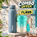 NELCON Pack of 2 – Thermosip Bottle + Dailysip Coffee Tumbler | Double Wall Insulated | 8 Hours Hot & Cold | Leak-Proof Design - NelconIndustries