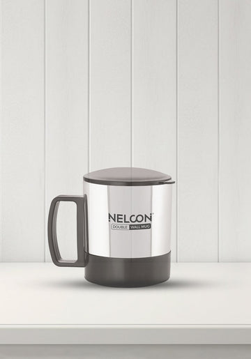 Nelcon Oxy tea & black coffee mug with lid, set of 2pc hot and cold, 170ml