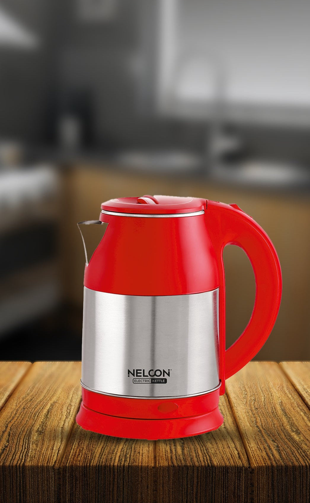 Nelcon Flambeau red Electric Kettle, 1.8Litre