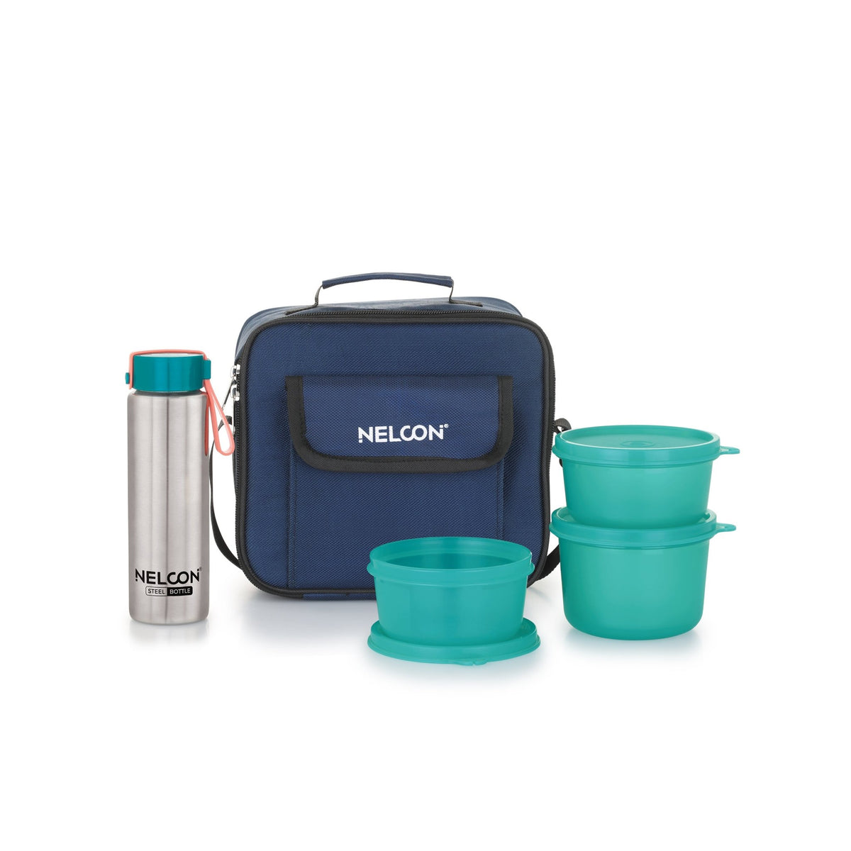 Rexo Lunch Bag with 350ml Bottle & 4 Tiffins - NelconIndustries
