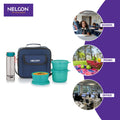 Rexo Lunch Bag with 350ml Bottle & 4 Tiffins - NelconIndustries