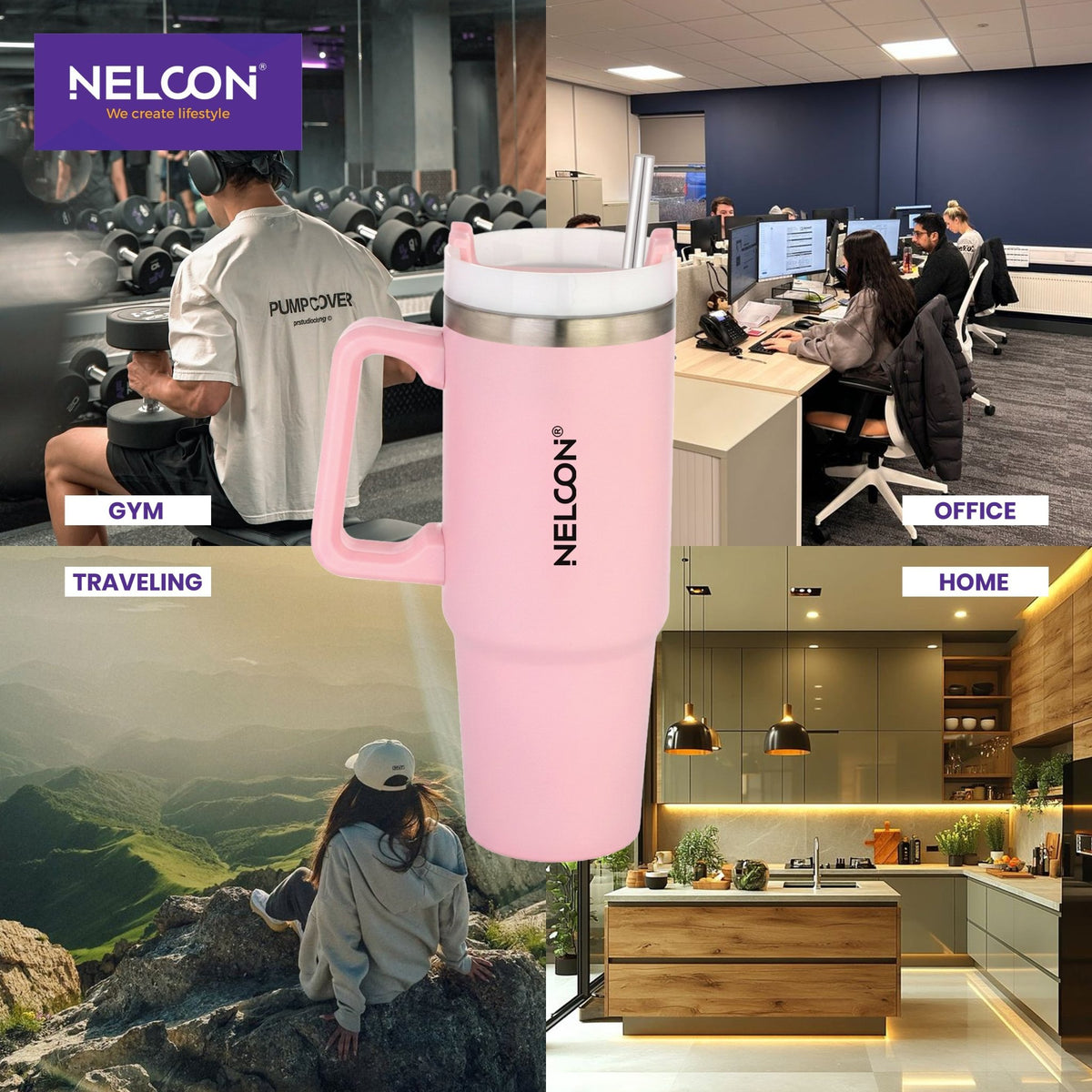 SipJoy Vacuum Insulated Stainless Steel Tumbler - 900ml - NelconIndustries