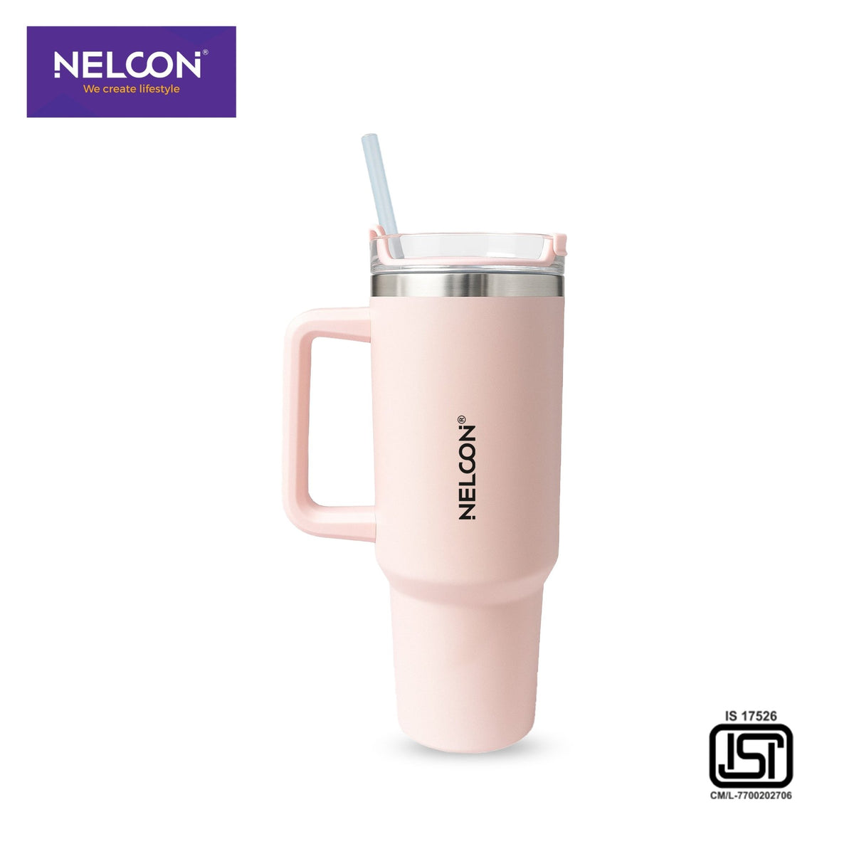 SipJoy Vacuum Insulated Stainless Steel Tumbler Light Pink - 900ml - NelconIndustries