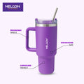 SipJoy Vacuum Insulated Stainless Steel Tumbler Purple - 900ml - NelconIndustries
