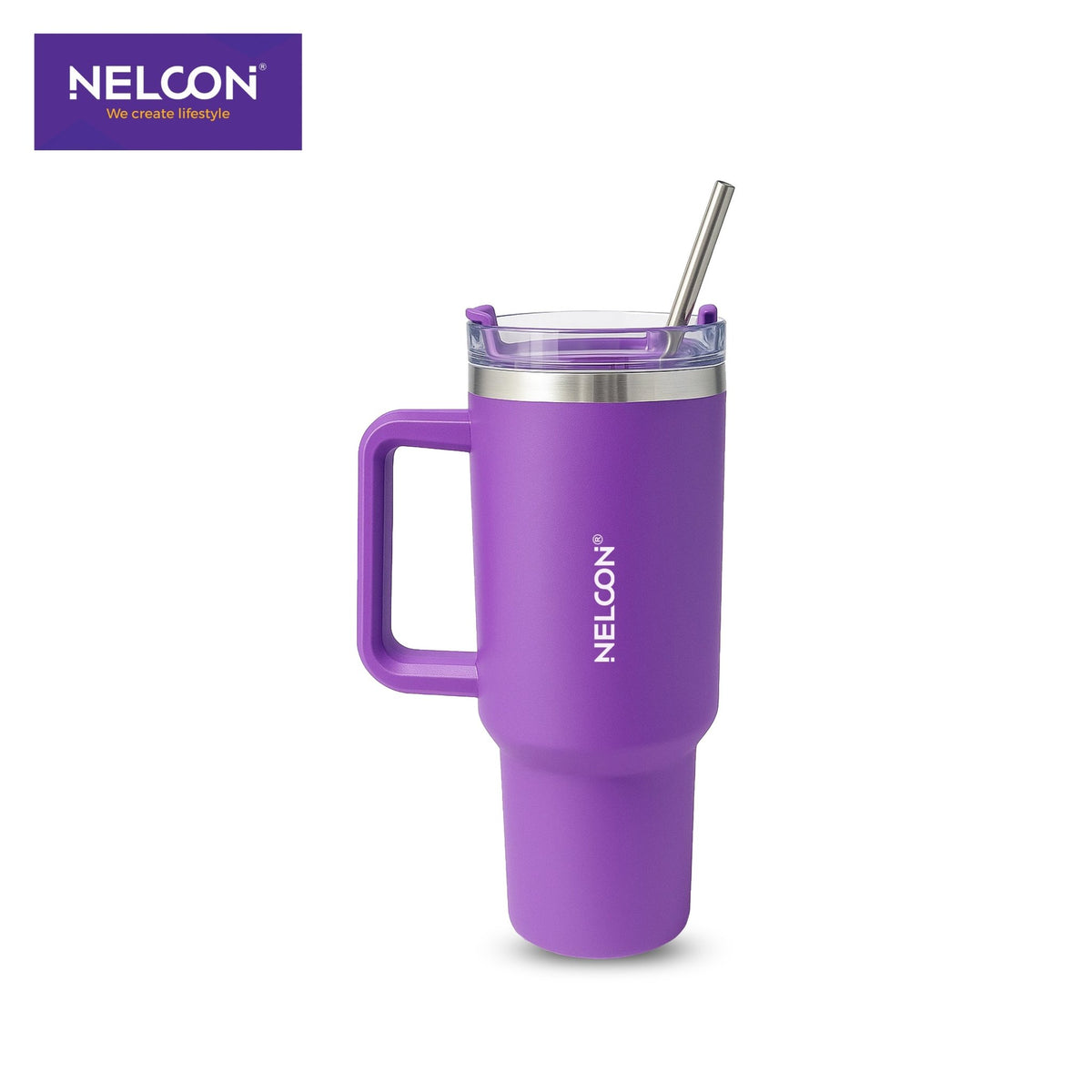 SipJoy Vacuum Insulated Stainless Steel Tumbler Purple - 900ml - NelconIndustries