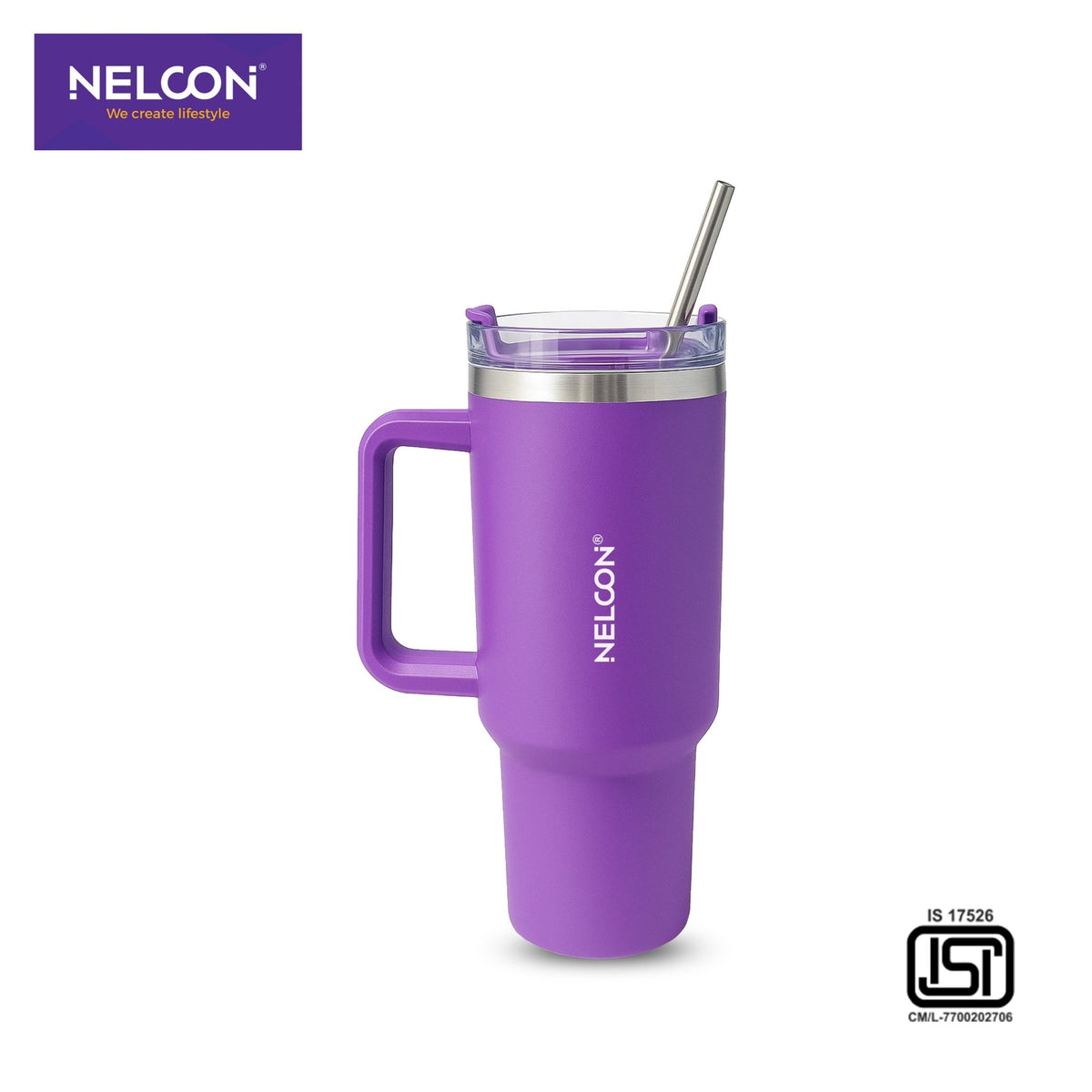 SipJoy Vacuum Insulated Stainless Steel Tumbler Purple - 900ml - NelconIndustries