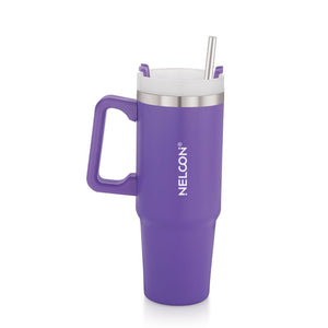 SipJoy Vacuum Insulated Stainless Steel Tumbler Purple - 900ml - NelconIndustries