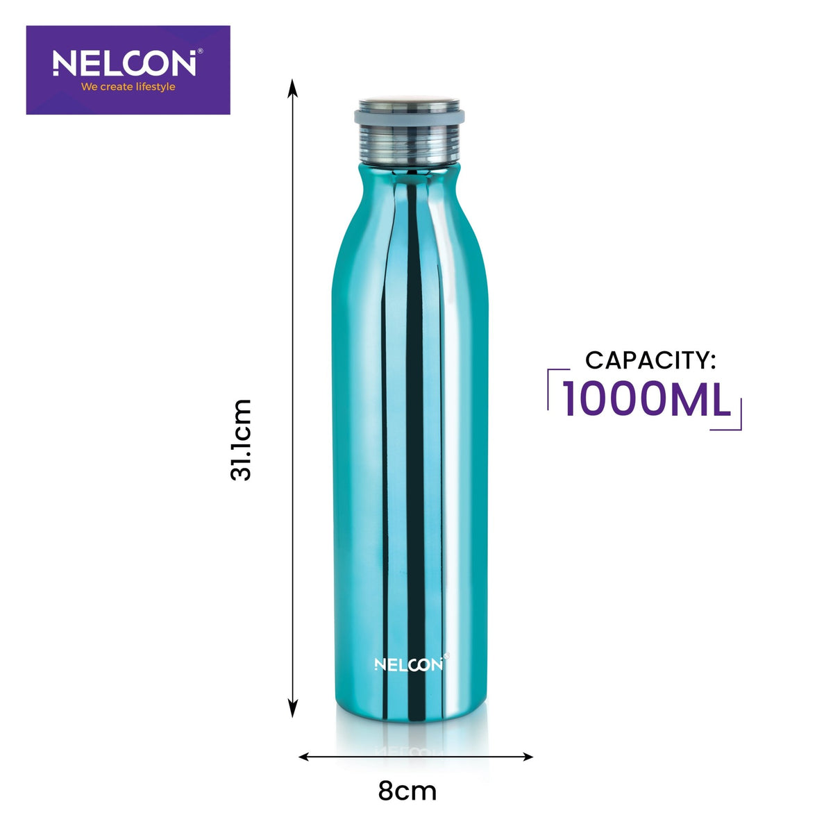 Stark Deep Blue Insulated Stainless Steel Bottle 1000ml - NelconIndustries