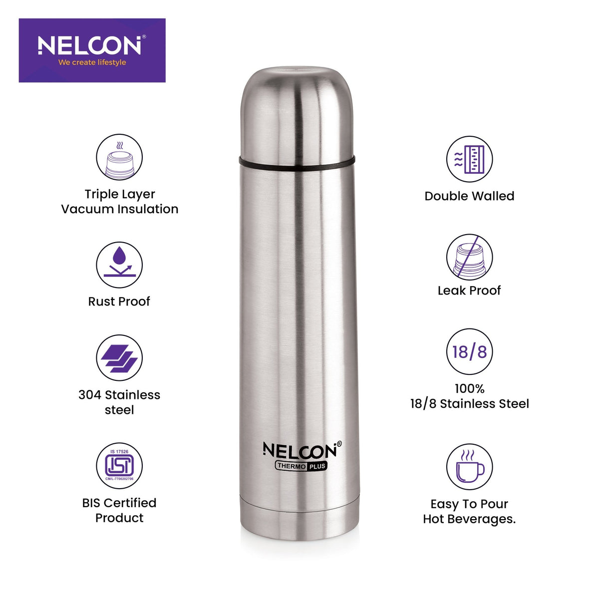 Starlit Flask Night-Sky Insulated Stainless Steel Bottle 500ml - NelconIndustries
