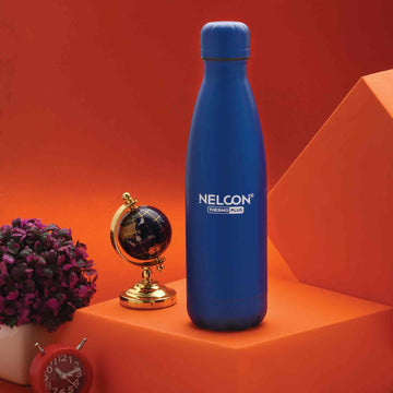 Nelcon Cola dusky dark blue thermo plus hot and cold bottles, 500ml